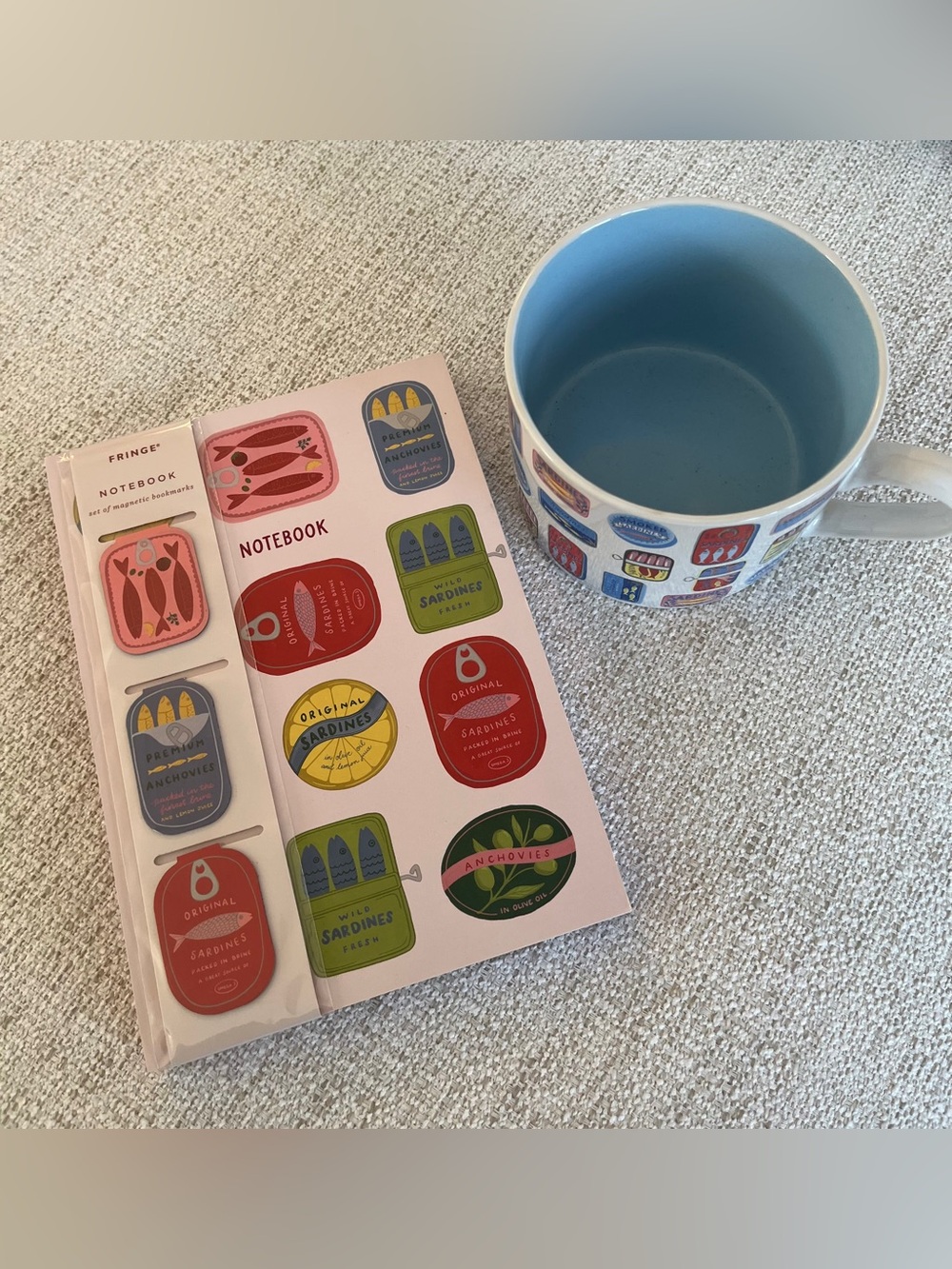 Sardine Theme Set - Notebook, 3 Book Marks and Ceramic Mug - Picture 2 of 3